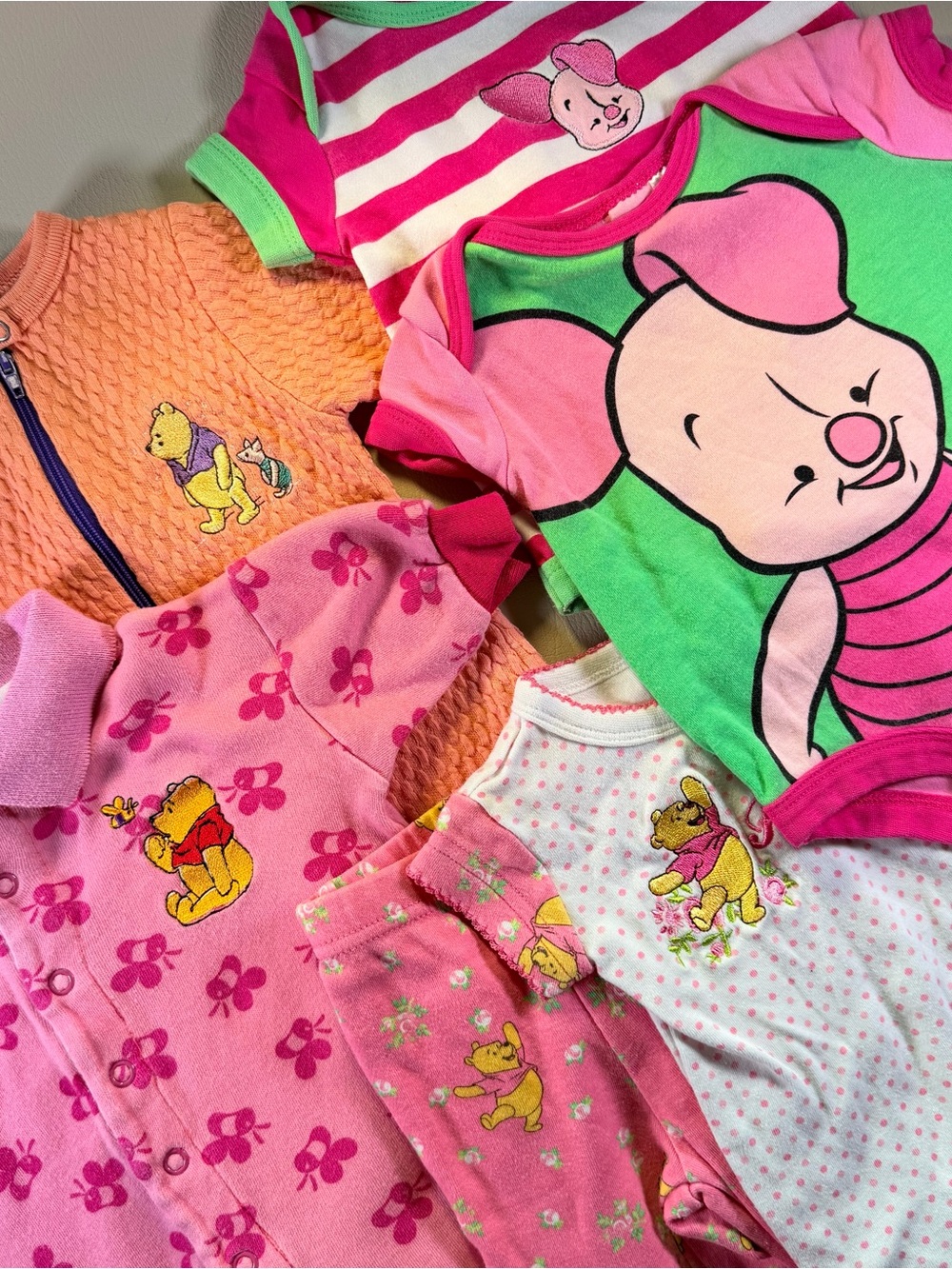 Disney Pooh Piglet baby bundle - Y2K 00s + modern - NB - 6 colorful pieces